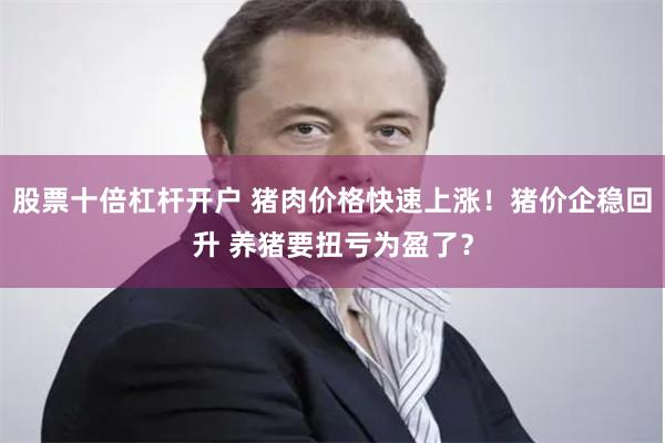 股票十倍杠杆开户 猪肉价格快速上涨！猪价企稳回升 养猪要扭亏为盈了？