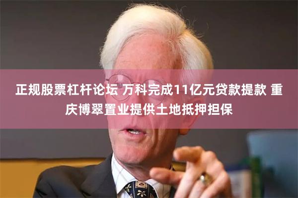 正规股票杠杆论坛 万科完成11亿元贷款提款 重庆博翠置业提供土地抵押担保