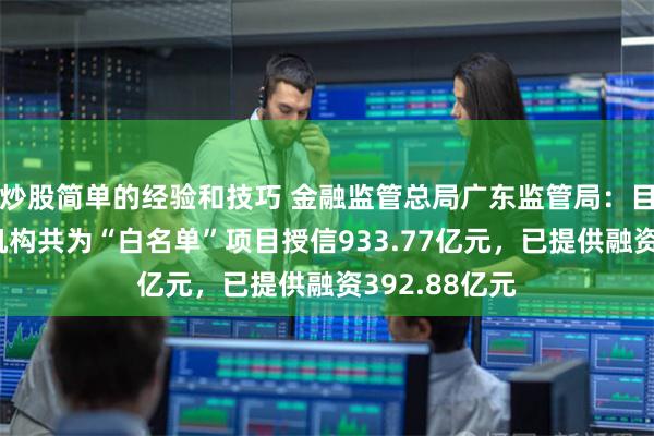 炒股简单的经验和技巧 金融监管总局广东监管局：目前辖内银行机构共为“白名单”项目授信933.77亿元，已提供融资392.88亿元