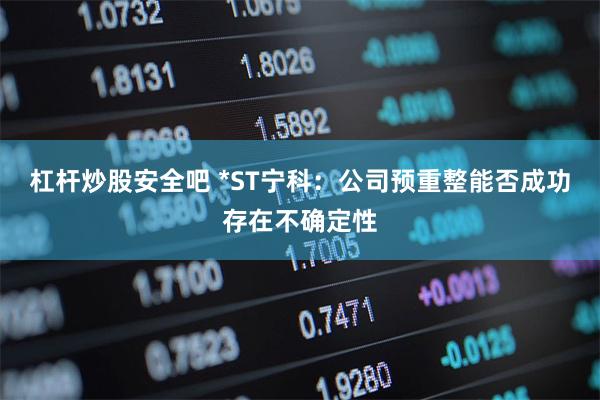 杠杆炒股安全吧 *ST宁科：公司预重整能否成功存在不确定性