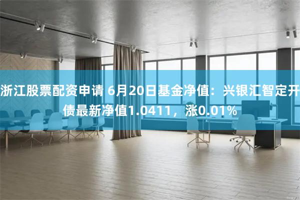 浙江股票配资申请 6月20日基金净值：兴银汇智定开债最新净值1.0411，涨0.01%