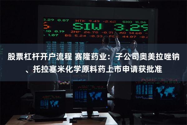 股票杠杆开户流程 赛隆药业：子公司奥美拉唑钠、托拉塞米化学原料药上市申请获批准